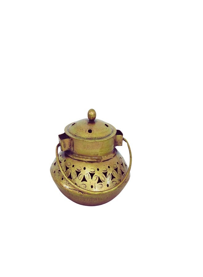 RusticDior Metal Degchi Style For Dhoop,Tea Light Candle Holder, Cone And Sambrani Cup,Incense Stick (4x4),Golden - Image 3